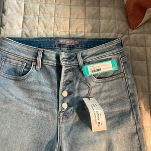 JUST USA Button Down High Rise Straight Jeans